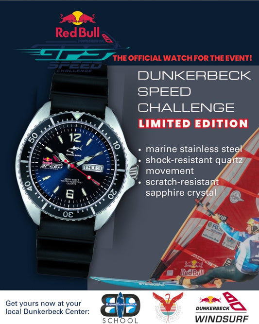 The official watch of the Dunkerbeck GPS Speed Challenge – powered by Red Bull.