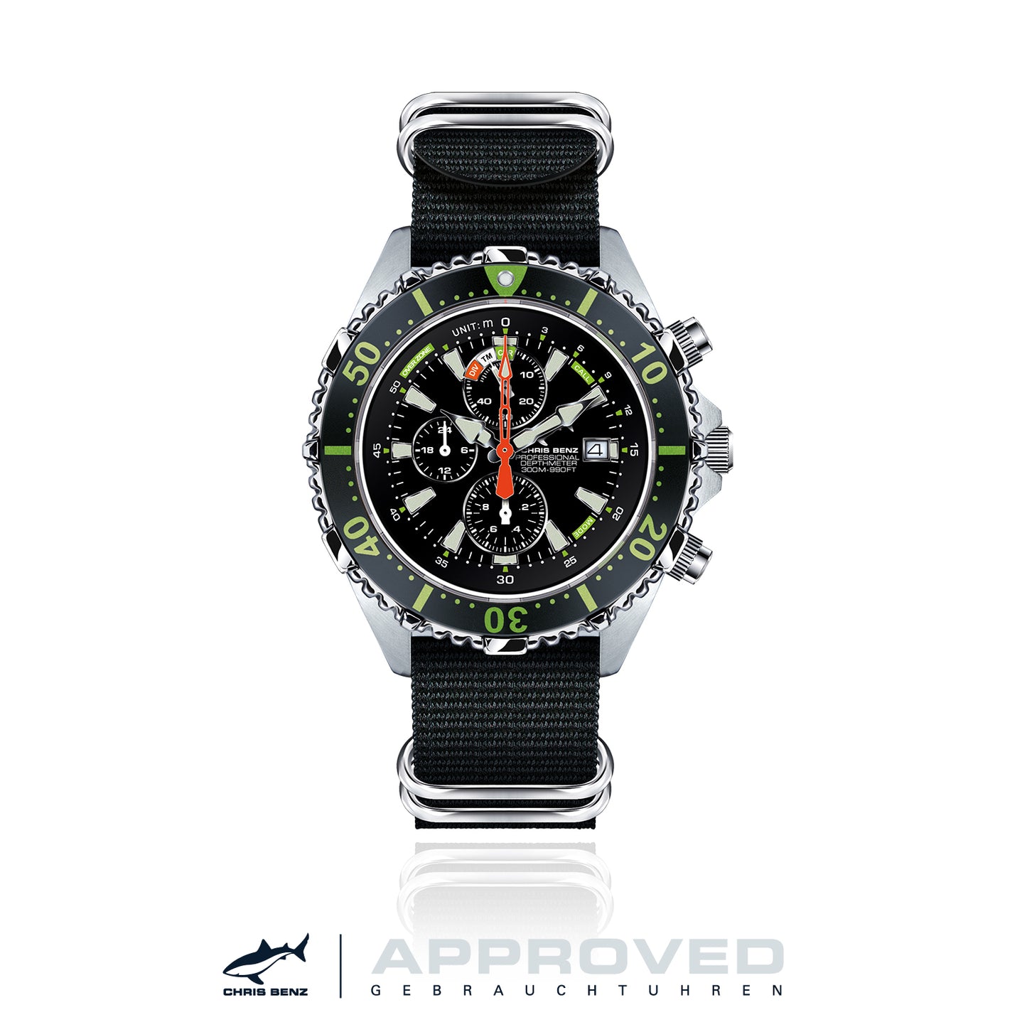 CHRIS BENZ DEPTHMETER CHRONOGRAPH 300M APPROVED