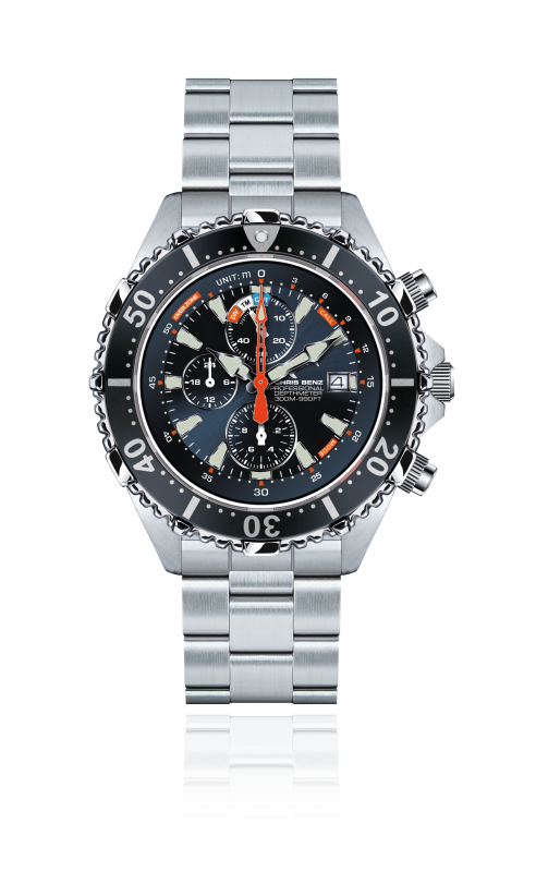 Chris Benz 300 Meter, Professional Depth Meter Dive watch with chronograph # CB C300 O KBS Chris Benz 300 Meter, Professional Depth Meter Dive watch with chronograph # CB C300 O KBS