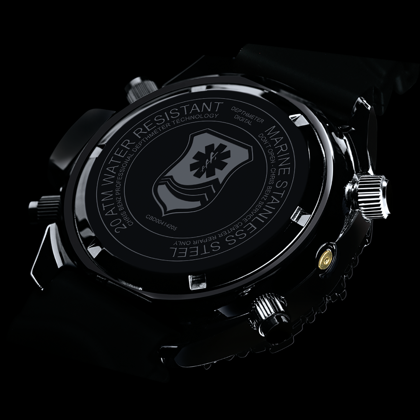 CHRIS BENZ DEPTHMETER DIGITAL 200M RESCUE DIVER APPROVED