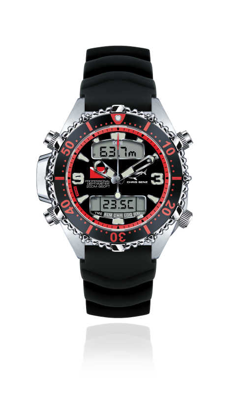 Chris Benz Orologio Quarzo Uomo con Cinturino in caucciú CB D200X B KBS Chris Benz Orologio Quarzo Uomo con Cinturino in caucciú CB D200X B KBS